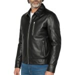 Blouson noir homme schott lcadam