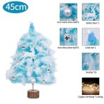 Sapin de noël - 45cm - plumes roses - bleu Sapin de noël - 45cm - plumes roses - bleu