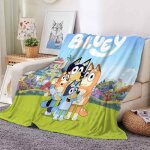 Bluey and bingo pour famille couverture en flanelle imprimée en 3d pour enfants - 100x130 cm - style ... Bluey and bingo pour famille couverture en flanelle imprimée en 3d pour enfants - 100x130 cm - style ...