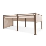 Blumfeldt pavillon pantheon 3x4 pergola 3x4m aluminium parasol polyester pergola beige