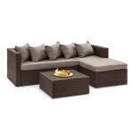 Blumfeldt theia lounge salon de jardin 4 places - canap� dangle pouf ottomane table basse & coussins ...