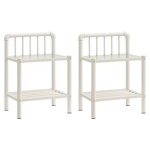 Bmp - best lot de 2 tables de chevet - tables de nuit scandinave blanc et transparent mtal et verre ...