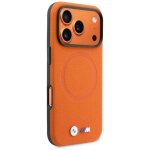 Bmw m series fw metal logo case with magsafe for iphone 17 pro max 6. 9 orange