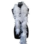 Boa blanc en plumes pour deguisement cabaret charleston