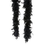 Boa en plumettes synth�tiques noir - adulte - 1. 80m - accessoire d�guisement ann�es 20 / 30