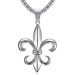Bobijoo jewelry - pendentif collier fleur de lys homme acier inoxydable royaliste templier patriote chane ...