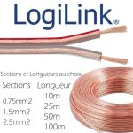 Bobine de cble enceintes 0. 75mm2 x 100m audio pour sonorisation et home cinma