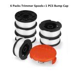 6pcs bobines du coupe - bordures + capuchon de bobine black + decker af - 100 30ft 0. 065