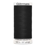 Bobine fil  coudre gtermann 500m noir 100% polyester - 000