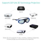 Boblov lunettes 3d actives dlp pour optoma benq projecteur acer viewsonic xgimi 3dtv bo12096