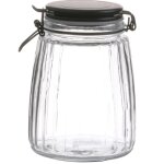 Bocal cuisine herm�tique en verre couvercle clip noir 1. 5l