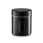 Bocal de cuisine - zeller - 600 ml - m�tal et verre - noir - design contemporain