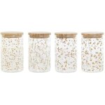 Bocal - dkd home decor - lot de 4 en bambou et verre borosilicate - 1l - 10x10x17 cm - multicolore Bocal - dkd home decor - lot de 4 en bambou et verre borosilicate - 1l - 10x10x17 cm - multicolore