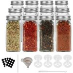 Bocaux à Épices en verre 120ml pot à Épices de lot de 12 pièces avec couvercle à vis brosse à nettoyage ... Bocaux à Épices en verre 120ml pot à Épices de lot de 12 pièces avec couvercle à vis brosse à nettoyage ...