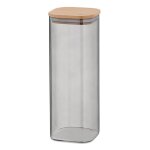 Bocal hermtique - kela - na - verre - 2l - couvercle en bois - gris