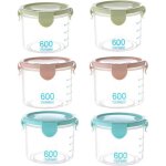 Bocaux en plastique - non sp�cifi� - 600 ml - 6 pcs - �tanches et empilables - sans bpa