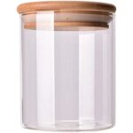 Bocal en verre de 175 ml avec couvercle hermétique en bois transparent pour servir le thé le café les ... Bocal en verre de 175 ml avec couvercle hermétique en bois transparent pour servir le thé le café les ...