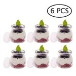 Bocal verre lot de 6 pots de yaourts avec couvercles idal pour mousse aux chocolat crmes desserts yaourts ...