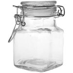 Bocal en verre carré avec joint blanc 11 cl x12 - blanc - verre - diamètre 38 cm Bocal en verre carré avec joint blanc 11 cl x12 - blanc - verre - diamètre 38 cm