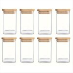 Bocaux en verre avec couvercles herm�tiques en bambou - pot stockage bonbons pour collations r�cipients ...