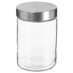 Bocal verre couvercle inox 1. 2l transparent