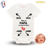Body bb humoristique vas - y papa tu peux le faire. cadeau naissance baby shower nouveau n parents ...
