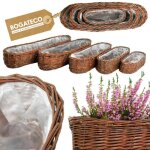 Bogateco lot de 5 jardini�res en osier marron 16x5x5 cm - pots de fleurs pour balcon et fen�tre - d�coration ...