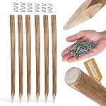 Bogateco lot de 6 piquets en noisetier pointus pour cl�ture et jardin - longueur 150 cm - palissage naturel ...