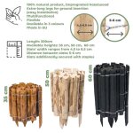 Bogateco palissade de jardin en noisetier - bordure � planter 60x300cm - cl�ture flexible pour massifs ...