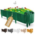 Bogateco bordure de jardin en bois d�pic�a 200 x 20 cm - palisade flexible pour parterre et all�e - vert ...