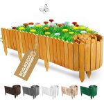 Bogateco bordure de jardin en bois d�pic�a 200 x 40 cm - palisade flexible pour all�e - brun clair - ...