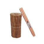 Bogateco bordure de jardin en osier 300x30 cm - palisade naturelle avec 7 piquets en h�tre - cl�ture ...