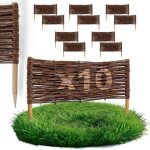 Bogateco bordure de jardin rollborder bois de noisetier trait� - longueur 60cm - h20cm - lot de 10 - ...