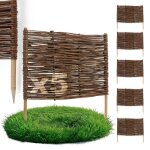 Bogateco bordure de jardin rollborder bois de noisetier trait� - longueur 60cm - h40cm - lot de 5 - d�limitati ...