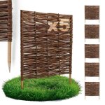 Bogateco bordure de jardin rollborder bois de noisetier trait� - longueur 60cm - h60cm - lot de 5 - d�limitati ...