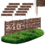 Bogateco bordure de jardin rollborder en bois de noisetier naturel trait� - 120x20 cm - lot de 10 - d�limitati ...