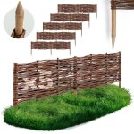 Bogateco bordure de jardin rollborder en bois de noisetier naturel trait� - 120x20 cm - lot de 5 - d�limitatio ...