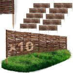 Bogateco bordure de jardin rollborder en bois de noisetier naturel trait� - 120x30 cm - lot de 10 - d�limitati ...