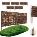 Bogateco bordure de jardin rollborder en bois de noisetier naturel trait� - 120x30 cm - lot de 5 - d�limitatio ...