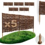 Bogateco bordure de jardin rollborder en bois de noisetier naturel trait� - 120x40 cm - lot de 5 - d�limitatio ...