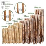 Bogateco cl�ture en lattes de noisetier naturel 120cm x 5m - bordure de jardin rustique brise - vue espacement ...