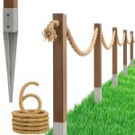 Bogateco cl�ture � voile 6m - kit complet avec corde de jute poteaux en bois 1m et ancres de fixation ...