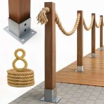 Bogateco cl�ture � voile 8m � visser - kit complet corde jute poteaux en bois 1m et ancres de fixation ...