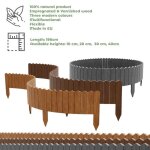 Bogateco bordure de jardin en bois d�pic�a 200 x 10 cm - palisade flexible pour all�e - brun clair - ...