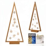 Bogateco sapin de nol en bois avec led 104 cm de haut brun dcoration en bois incluse dcorations de ...