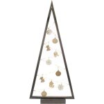Bogateco sapin de nol en bois avec led 104cm de haut gris dcoration en bois incluse dcorations de ...