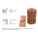 Bogateco tapis en osier - longueur 300cm - bordure de pelouse - clture en osier - 7 piquets en bois ...