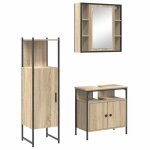 Bois meuble de salle de bain moderne jill set pour maison avec �tag�re 3 pcs marron 33x33x120. 5 cm bb56 ...