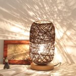 Lampe de table - cxj - bois rotin - led - �lectrique - contemporain