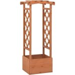 Bois de sapin jardini�re � treillis avec arche bac � fleurs pot de plantes jardin balcon terrasse patio ...